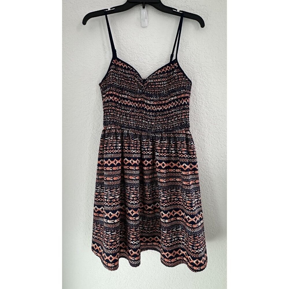 Mason + Mackenzie Mini Dress Large Smocked Spaghetti Strap Sweetheart Neckline‎